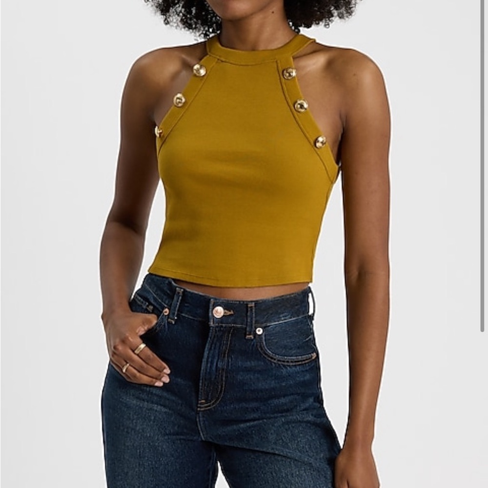 Express ribbed halter tank NWT